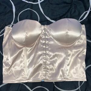 Champagne satin colored corset top